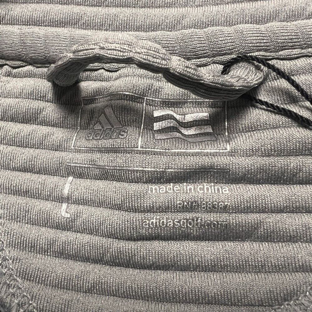 Adidas Jacket Womens Large Gray Ribbed Zip Up Outdoors Run Workout Thumb Holes - Picture 5 of 9